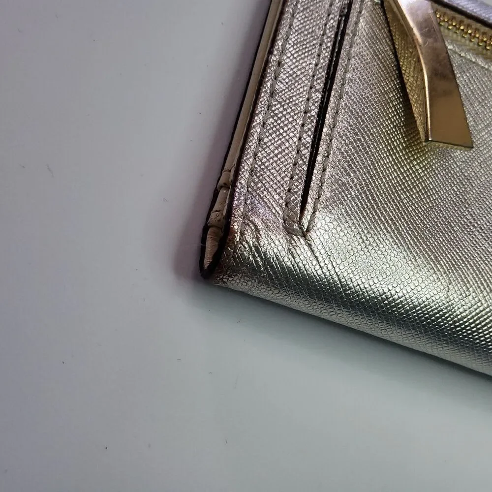 Kate Spade NY Bifold Snap Wallet Silver